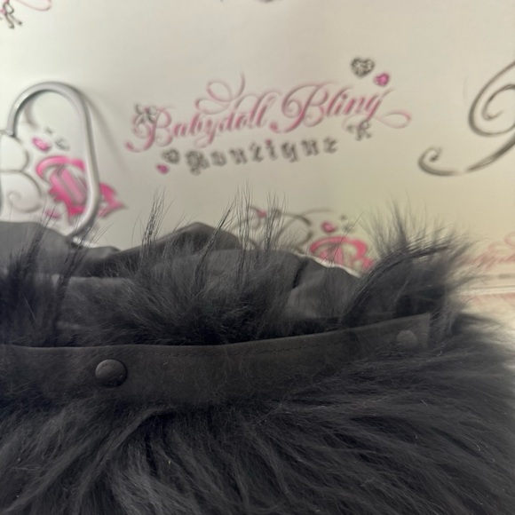 Merrell coat jacket parka puffer feather down black fur hood waist tie cinch - Picture 15 of 16